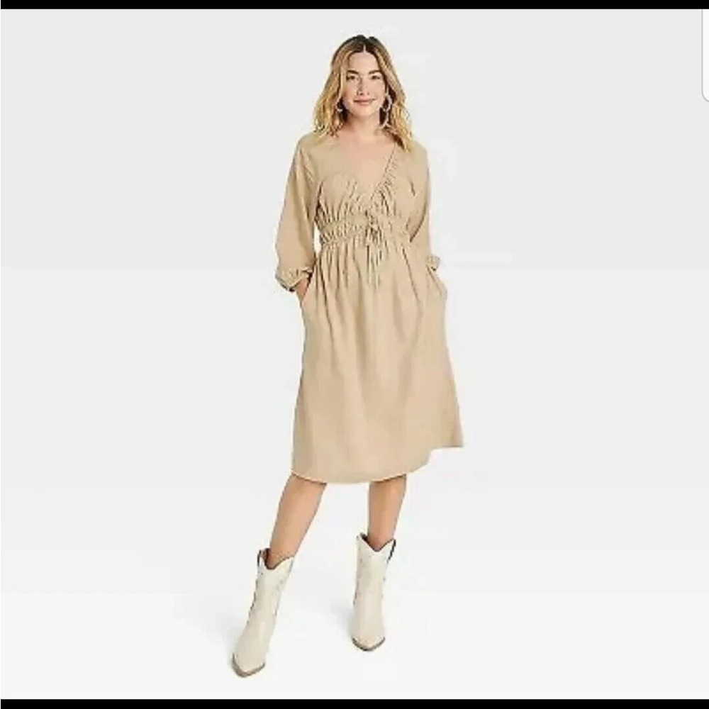 Universal Thread Tan Long Sleeve Dress